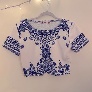 Cropped womens blouse